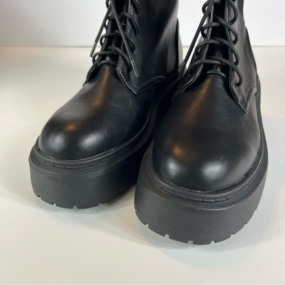 NWOT Billini Xanti vegan leather platform combat lug sole ankle boots - Picture 9 of 11